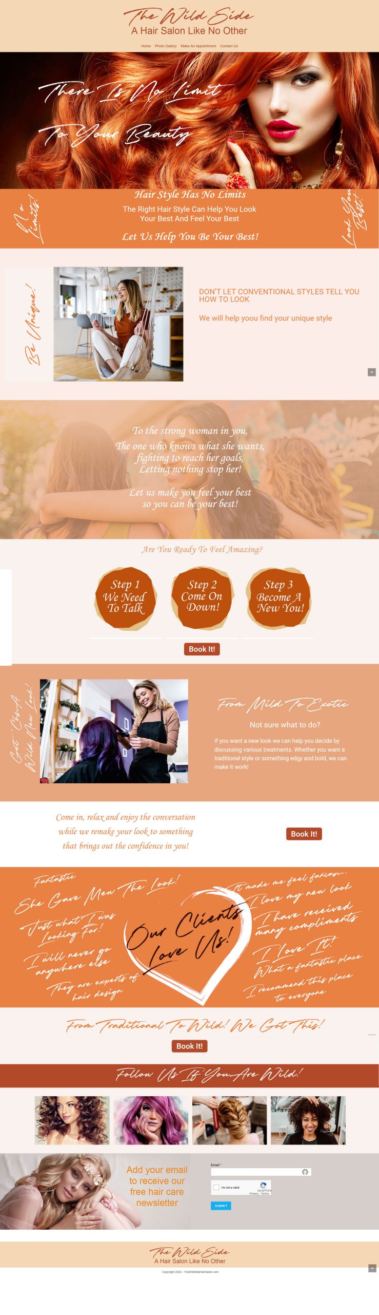 image of wild side hair salon site